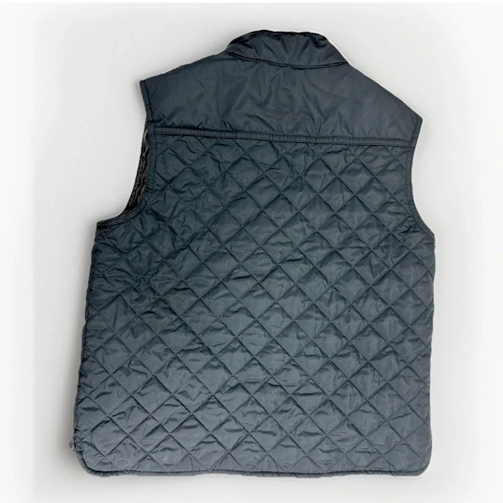 J Crew Crewcuts Sz L Kids Navy Blue Quilted Puffer Vest Zip Up - Picture 3 of 6